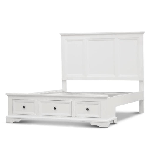 MIRIBELLE QUEEN SIZE BED SOLID ACACIA WOOD WITH 3 DRAWERS - MyChocolateWood