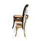 Moftak Stackable French Provincial Crossback Dining Chair in Black - Chocolate Wood
