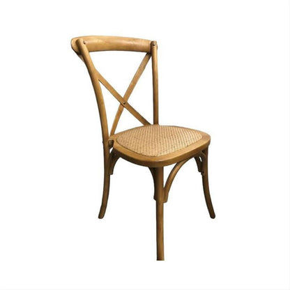 MOFTAK STACKABLE FRENCH PROVINCIAL CROSSBACK DINING CHAIR NATURAL BIRCH/RATTAN - MyChocolateWood