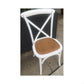 Moftak Stackable French Provincial Crossback Dining Chair in White - Chocolate Wood