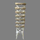 Moftak Stackable French Provincial Crossback Dining Chair in White - Chocolate Wood
