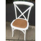 Moftak Stackable French Provincial Crossback Dining Chair in White - Chocolate Wood