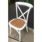 Moftak Stackable French Provincial Crossback Dining Chair in White - Chocolate Wood