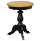 Mola Solid Mahogany Round Side & Wine Table in Black/Caramel - Chocolate Wood