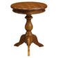 Mola Solid Mahogany Round Side & Wine Table in Light Pecan - Chocolate Wood