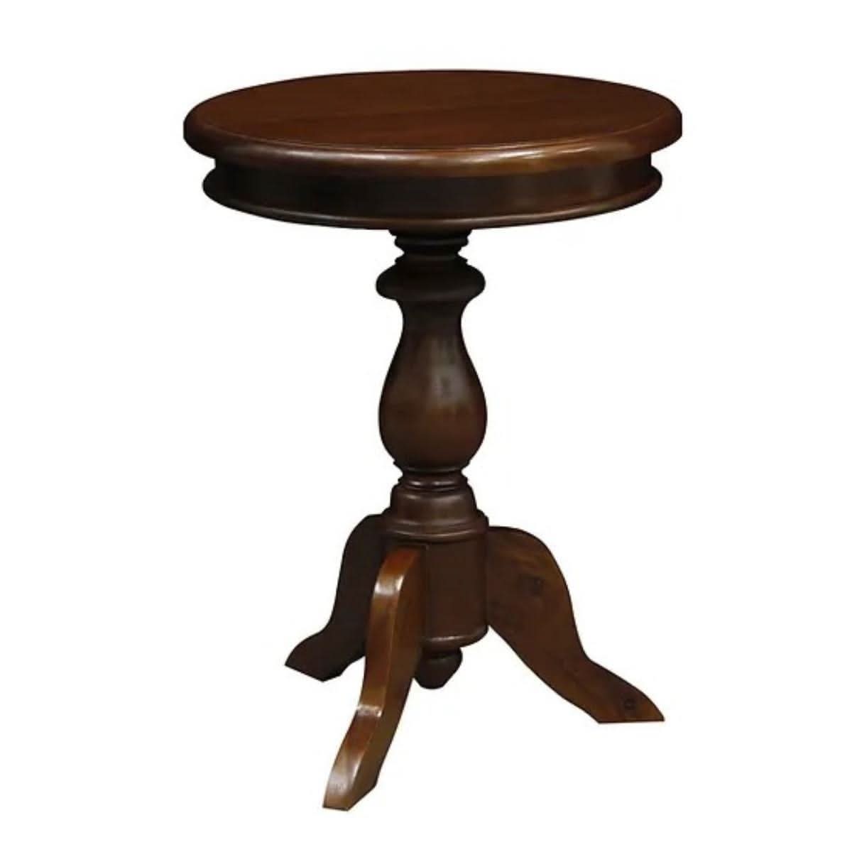 MOLA SOLID MAHOGANY ROUND SIDE/WINE TABLE MAHOGANY - MyChocolateWood