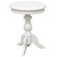 Mola Solid Mahogany Round Side & Wine Table in White - Chocolate Wood