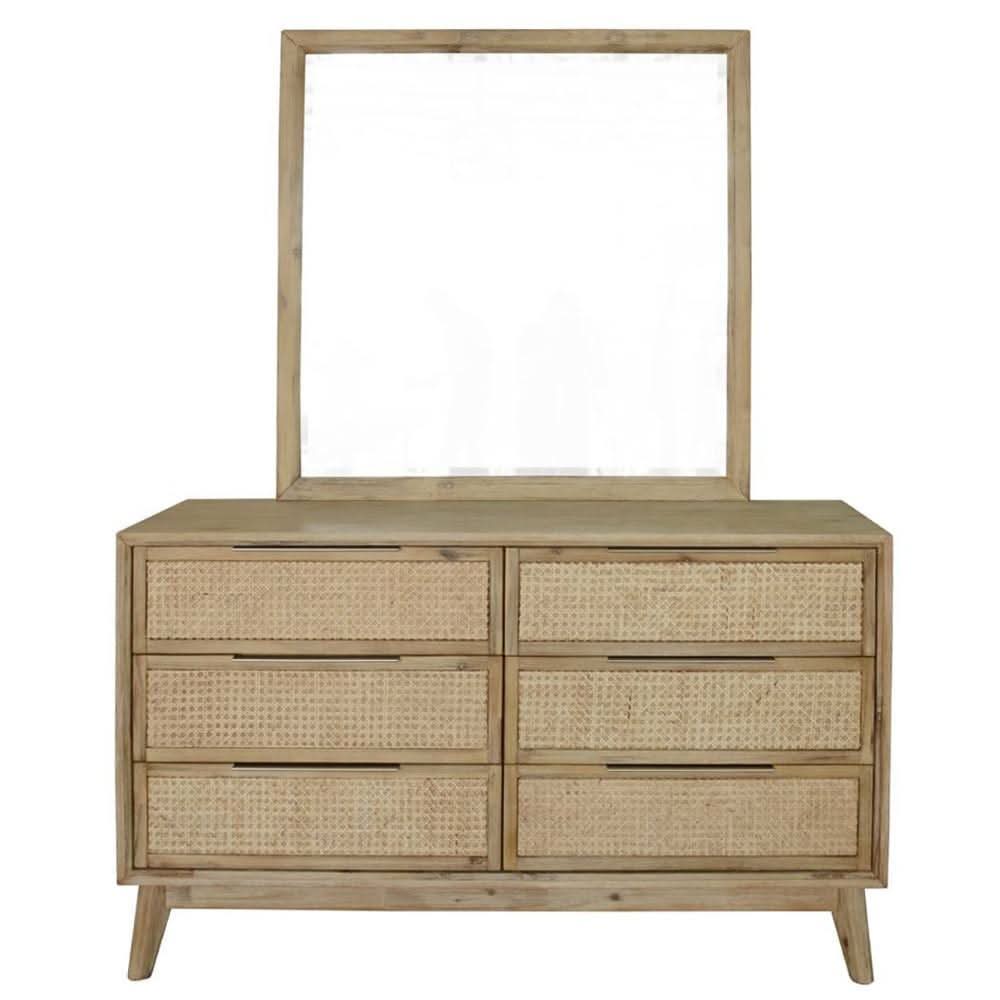 MOLLET SOLID ACACIA TIMBER MIRROR BRUSHED SMOKE - MyChocolateWood