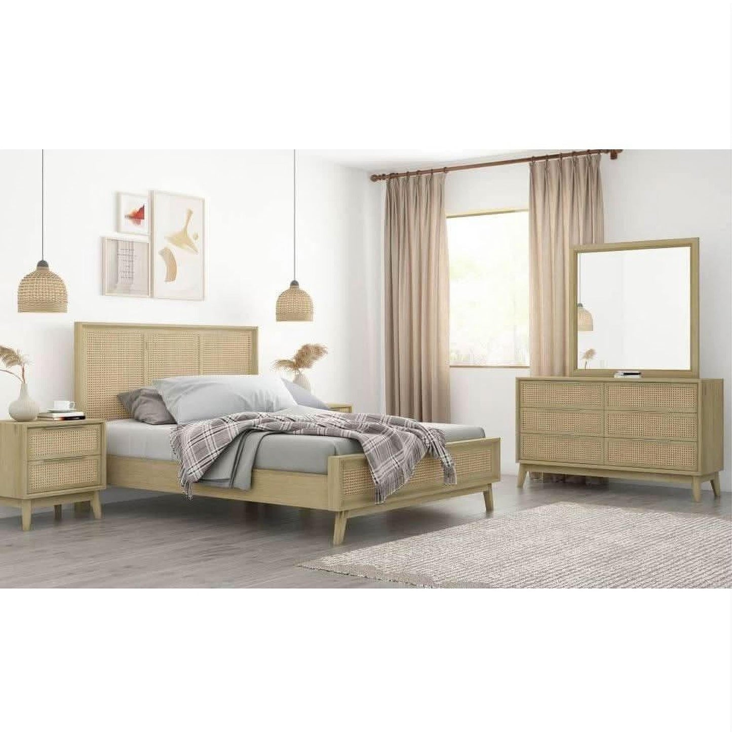 MOLLET SOLID ACACIA TIMBER MIRROR BRUSHED SMOKE