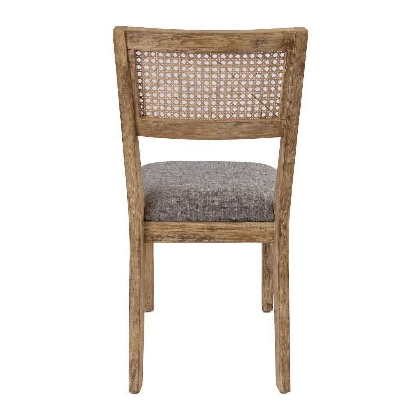 MOLLET SOLID ACACIA TIMBER/RATTAN DINING CHAIR BRUSHED SMOKE