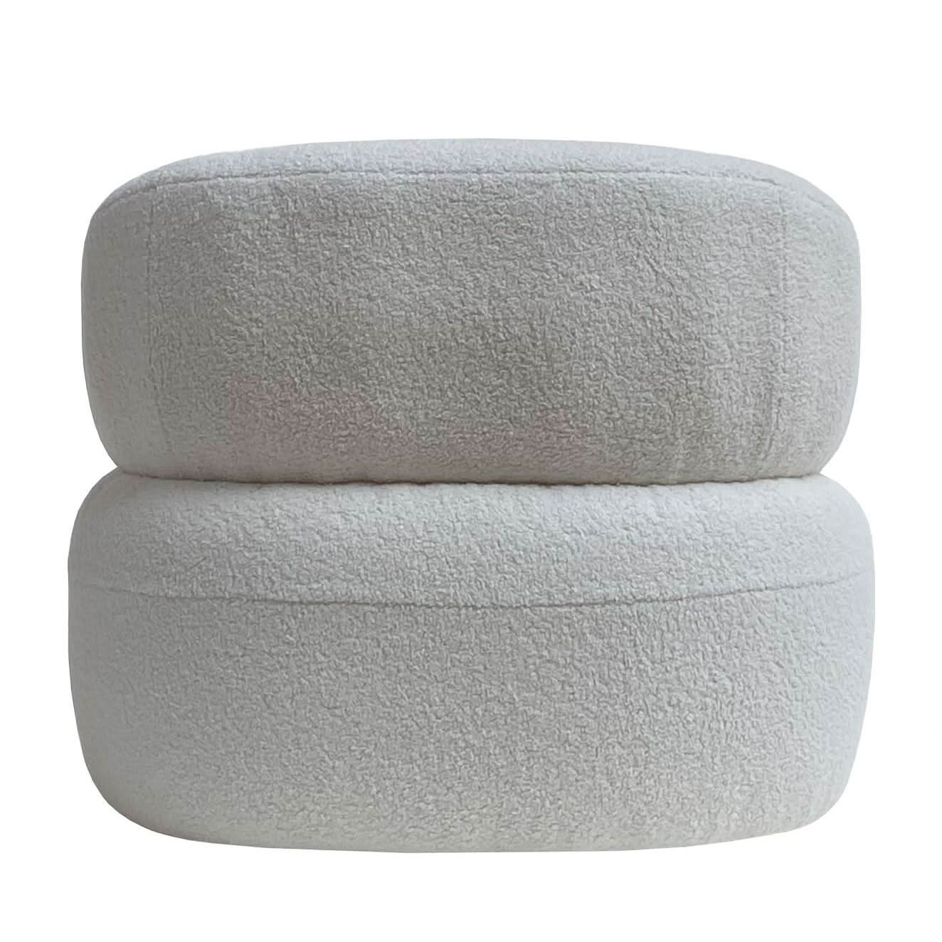 MONA BOUCLE TEXTURED FABRIC CHAIR IN SNOW - MyChocolateWood