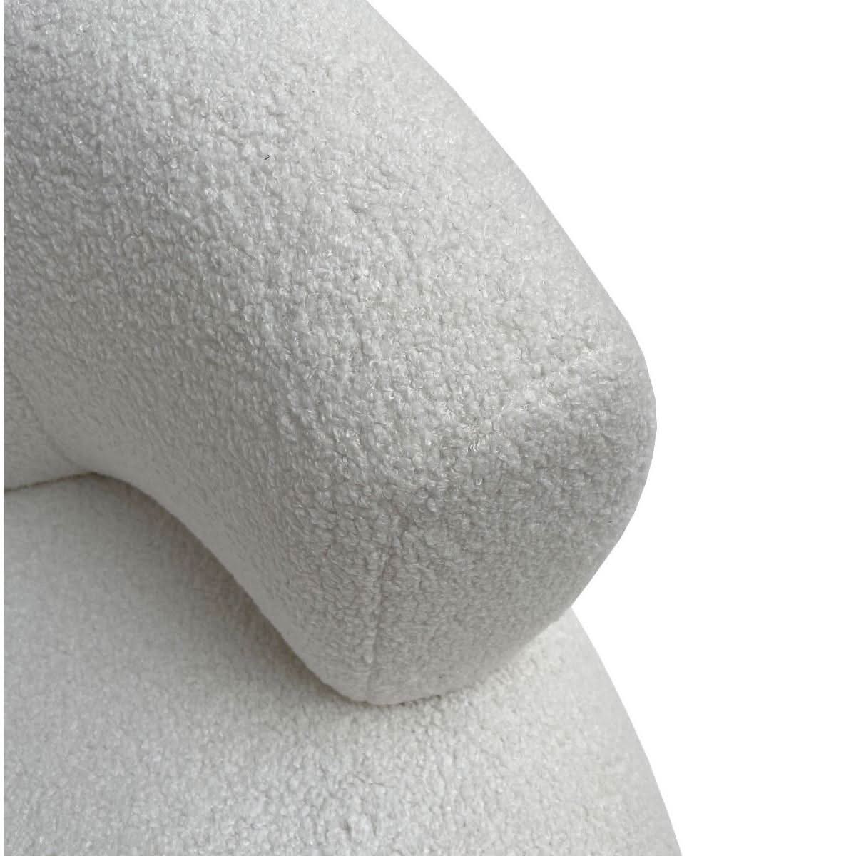 MONA BOUCLE TEXTURED FABRIC CHAIR IN SNOW - MyChocolateWood