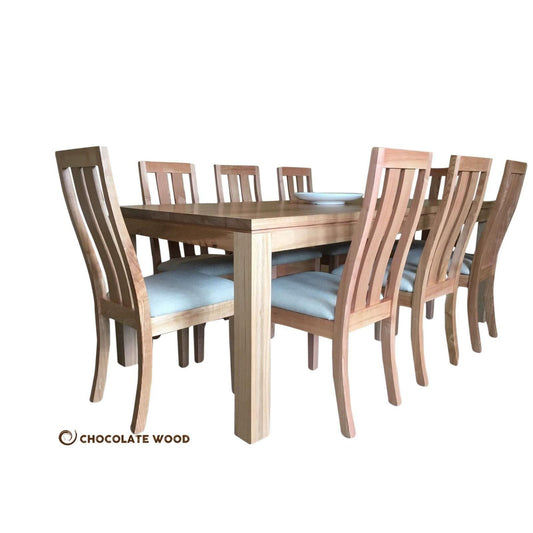 MOONEY AUSTRALIAN TASSIE OAK 9 PIECE DINING SET MADE TO ORDER