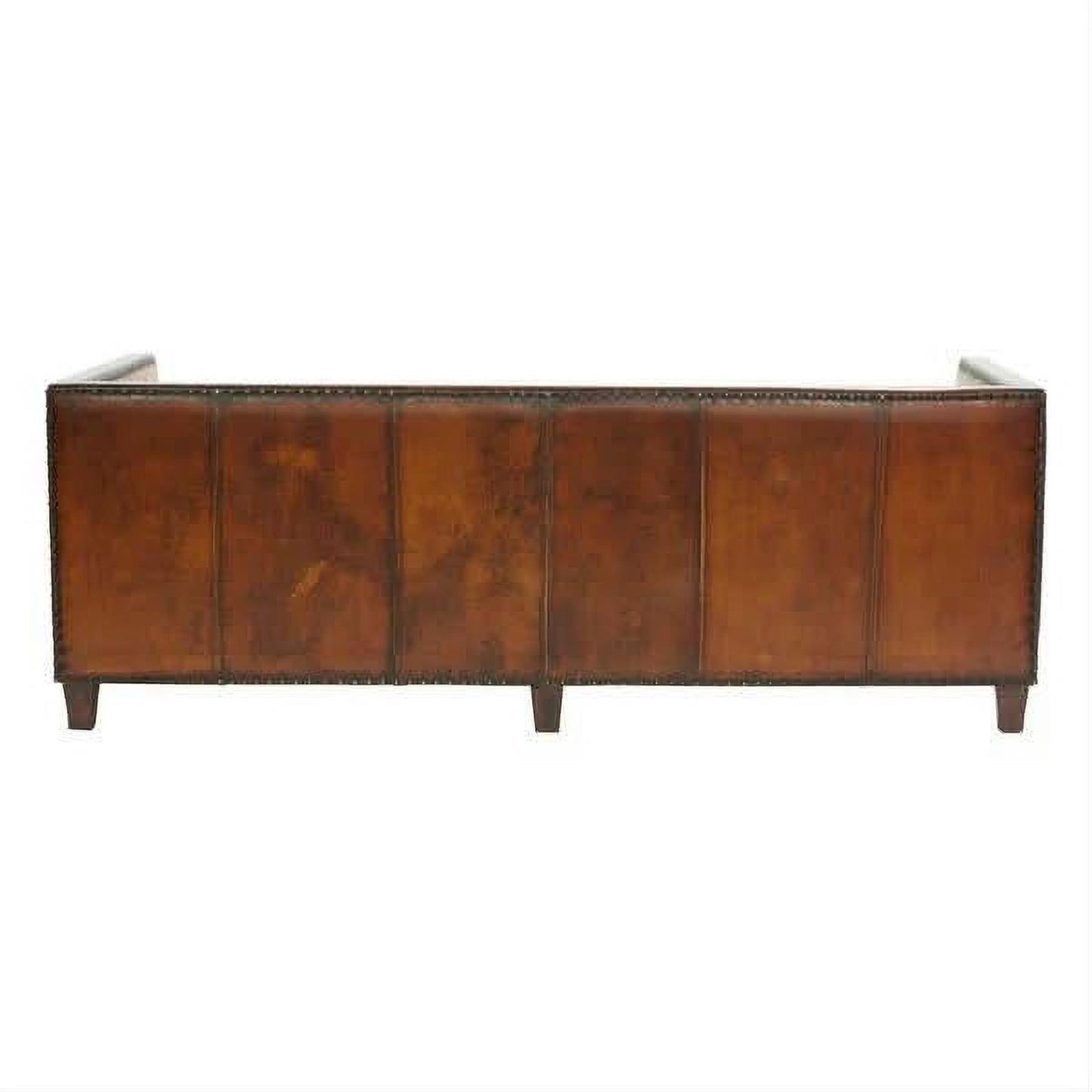 MORANG AGED LEATHER 3 SEATER SOFA IN TOFFEE FINISH