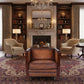 MORANG AGED LEATHER ARMCHAIR IN TOFFEE FINISH - MyChocolateWood
