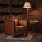 MORANG AGED LEATHER ARMCHAIR IN TOFFEE FINISH - MyChocolateWood