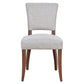 MORANG DOVE GREY LINEN CHAIR WITH MARON LEGS - MyChocolateWood