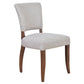 MORANG DOVE GREY LINEN CHAIR WITH MARON LEGS - MyChocolateWood