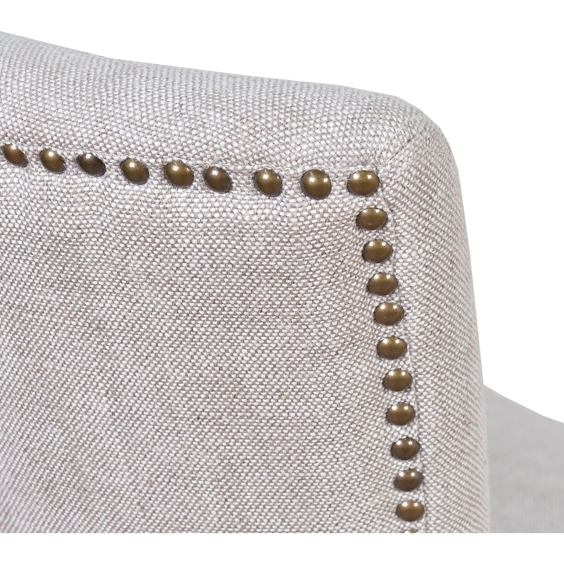 Morang Dining Chair in Dove Grey Linen with Maron Legs - Chocolate Wood
