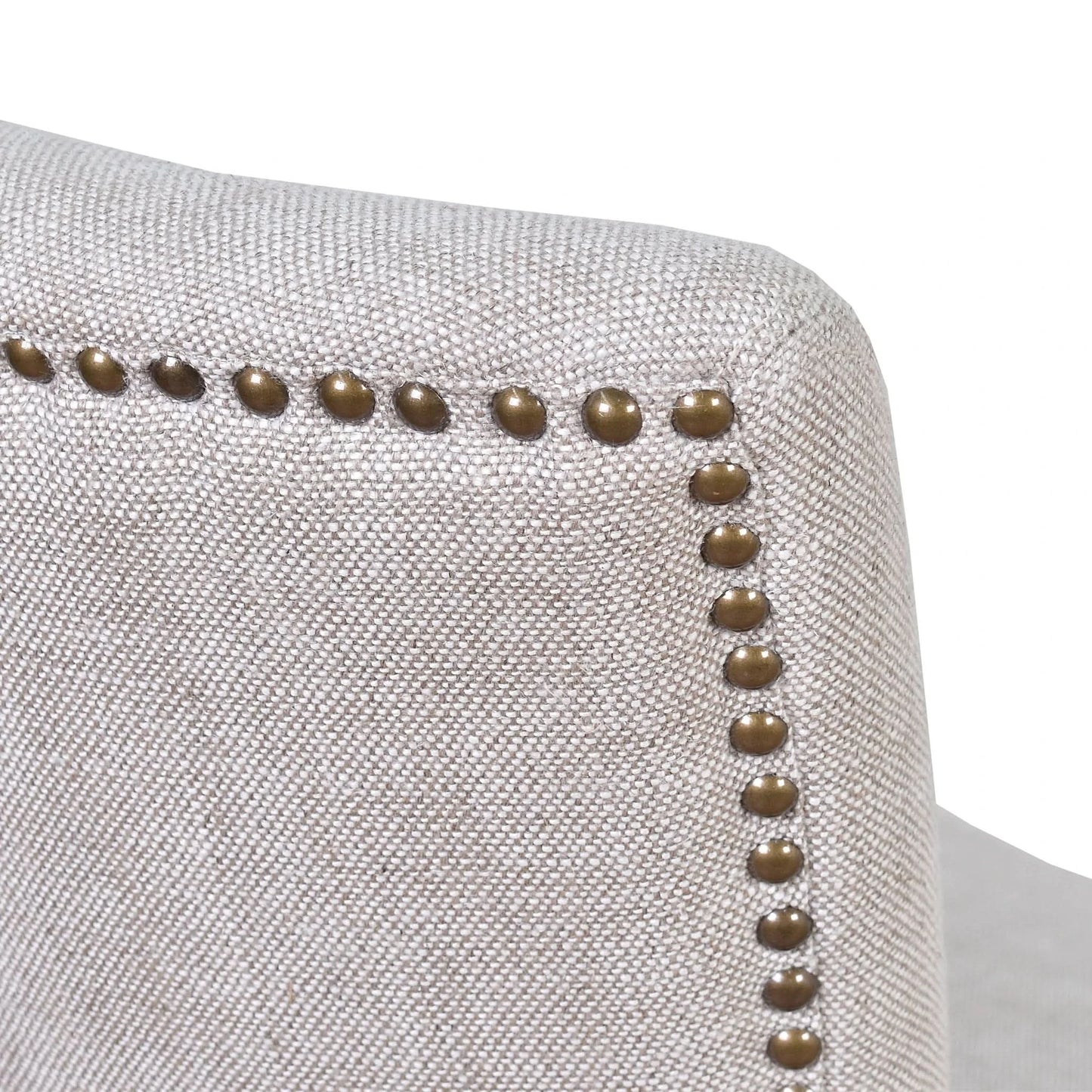 MORANG DOVE GREY LINEN CHAIR WITH MARON LEGS - MyChocolateWood