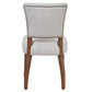 MORANG DOVE GREY LINEN CHAIR WITH MARON LEGS - MyChocolateWood