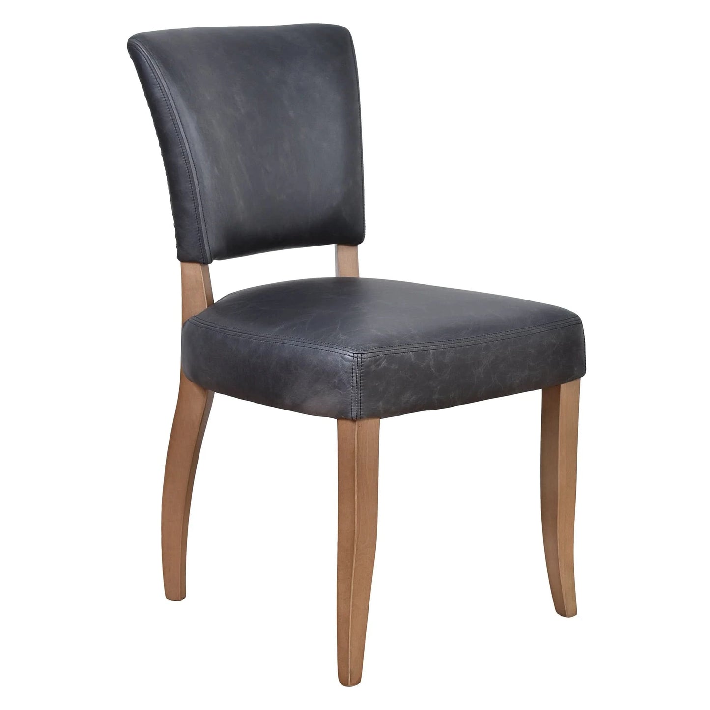 MORANG ESPRESSO TOP GRAIN DISTRESSED COWHIDE LEATHER DINING CHAIR BRIAR SMOKE LEGS - MyChocolateWood