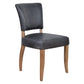 Morang Dining Chair in Espresso Distressed Cowhide with Briar Smoke Legs - Chocolate Wood