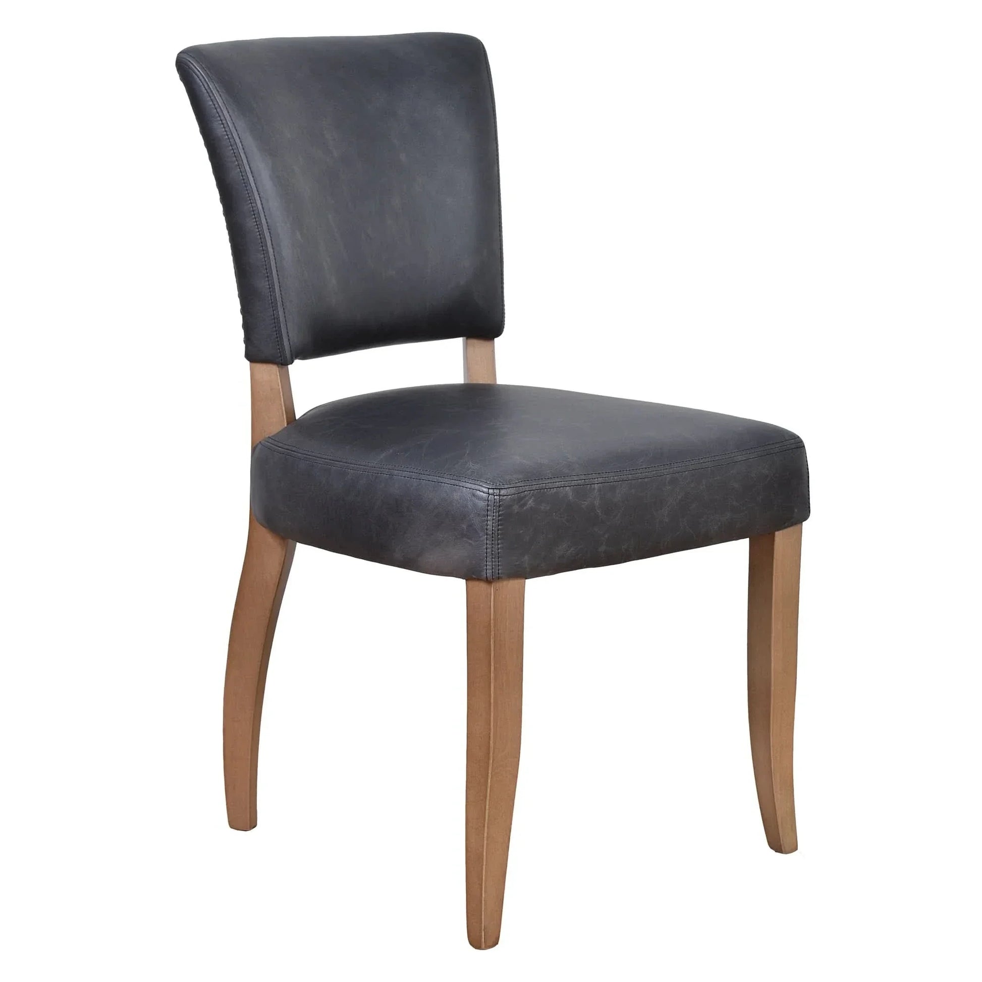 Morang Dining Chair in Espresso Distressed Cowhide with Briar Smoke Legs - Chocolate Wood