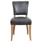 Morang Dining Chair in Espresso Distressed Cowhide with Briar Smoke Legs - Chocolate Wood