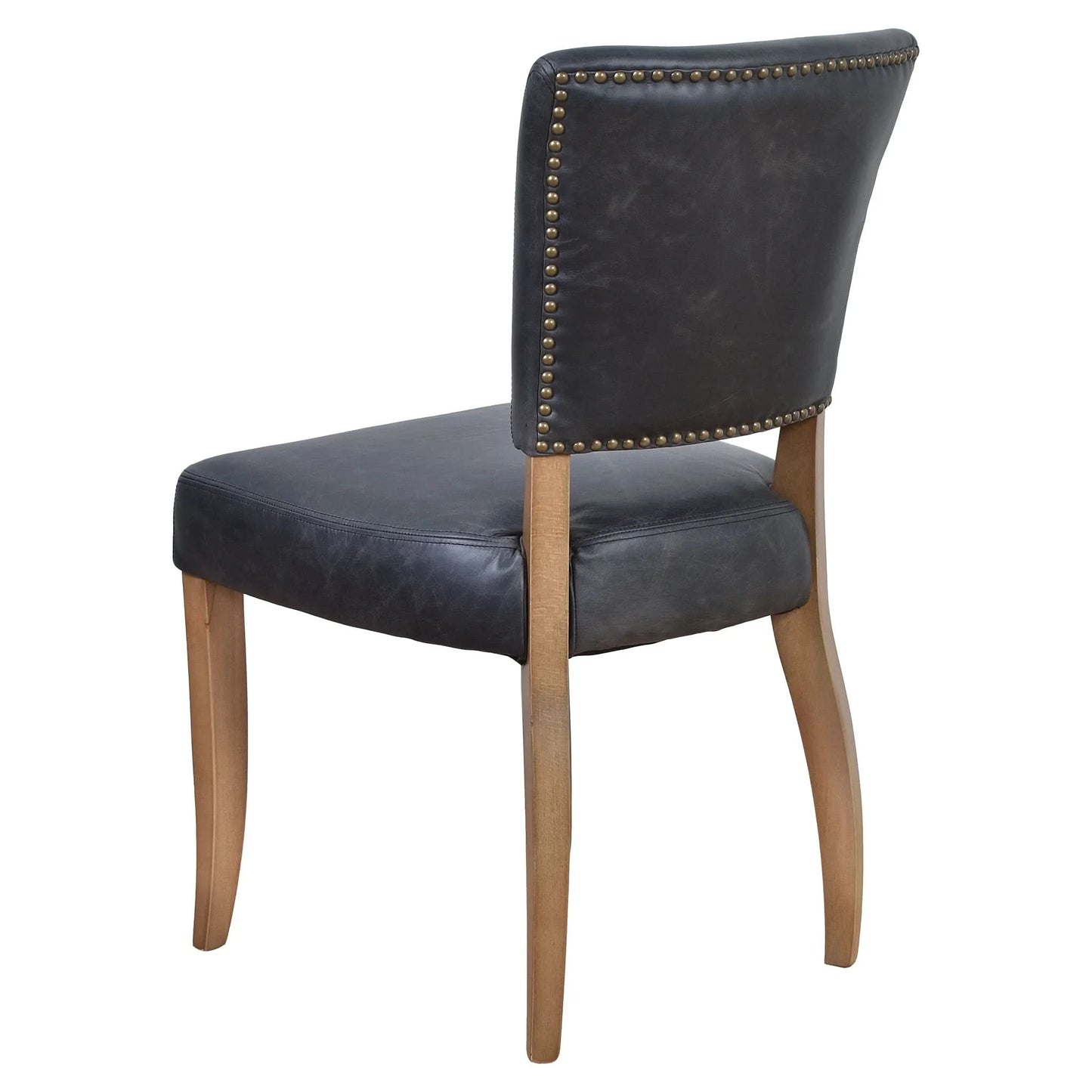 MORANG ESPRESSO TOP GRAIN DISTRESSED COWHIDE LEATHER DINING CHAIR BRIAR SMOKE LEGS - MyChocolateWood