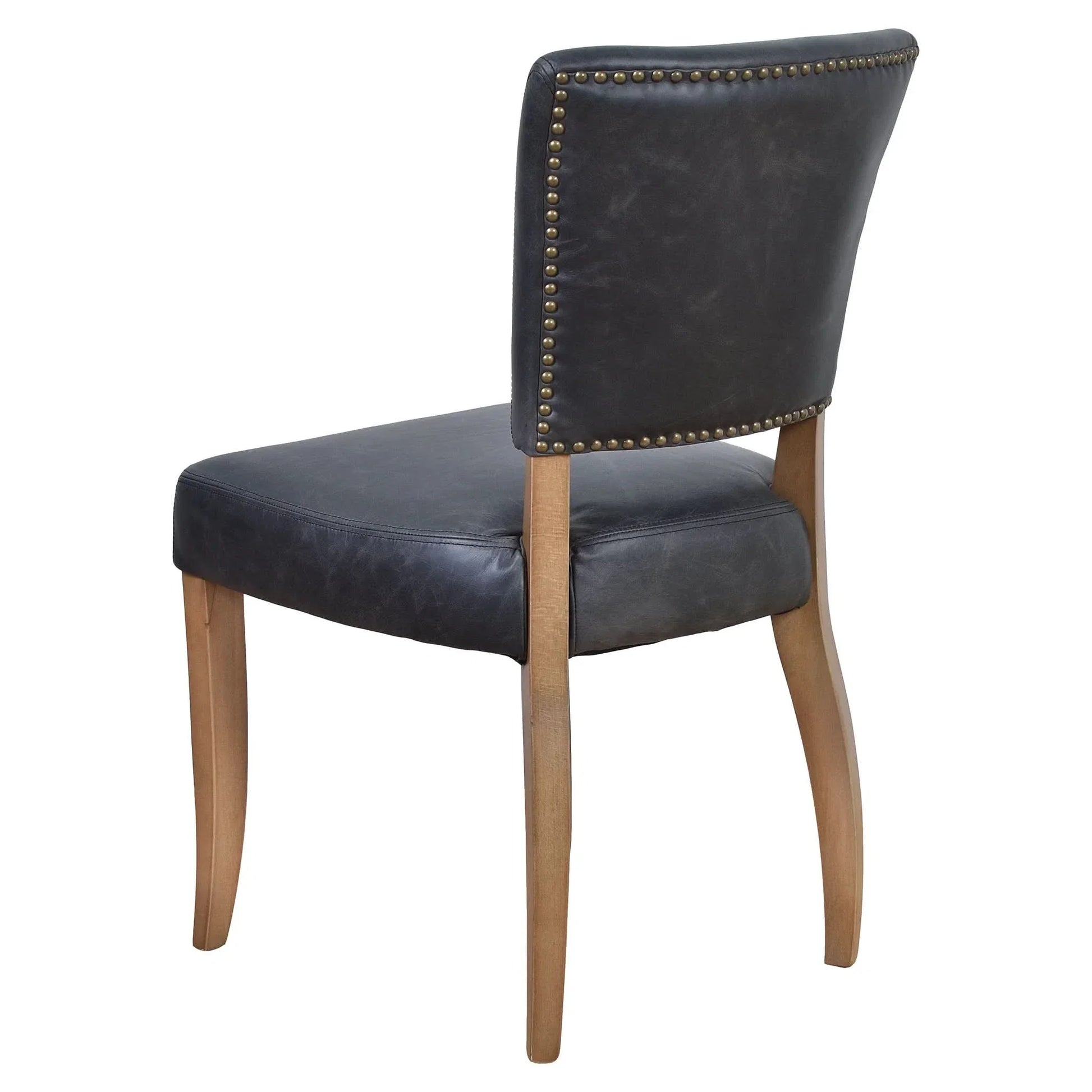 Morang Dining Chair in Espresso Distressed Cowhide with Briar Smoke Legs - Chocolate Wood