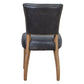 Morang Dining Chair in Espresso Distressed Cowhide with Briar Smoke Legs - Chocolate Wood