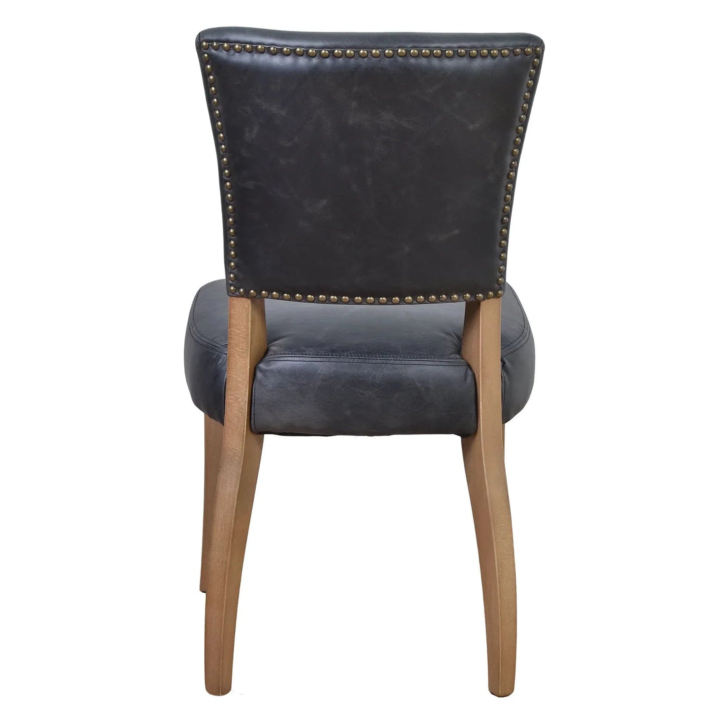 Morang Dining Chair in Espresso Distressed Cowhide with Briar Smoke Legs - Chocolate Wood