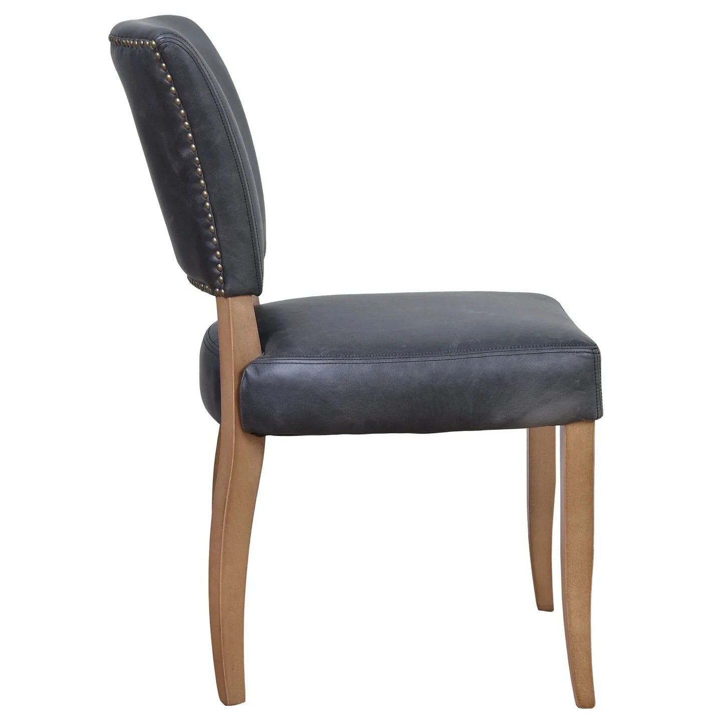 Morang Dining Chair in Espresso Distressed Cowhide with Briar Smoke Legs - Chocolate Wood