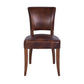 Morang Dining Chair in Brown Waxed Cowhide with Maron Legs - Chocolate Wood