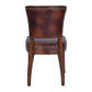 Morang Dining Chair in Brown Waxed Cowhide with Maron Legs - Chocolate Wood