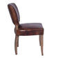 Morang Dining Chair in Brown Waxed Cowhide with Briar Smoke Legs - Chocolate Wood