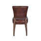 Morang Dining Chair in Brown Waxed Cowhide with Briar Smoke Legs - Chocolate Wood