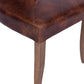 Morang Dining Chair in Brown Waxed Cowhide with Briar Smoke Legs - Chocolate Wood