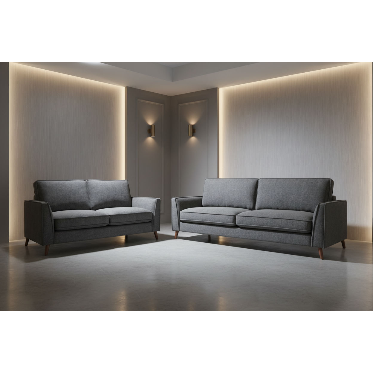 MORNAY FABRIC 2-SEATER & 3-SEATER SOFA SET ANTHRACITE COLOUR - MyChocolateWood