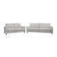 Mornay Fabric 2-Seater & 3-Seater Sofa Set in Glacier - Chocolate Wood