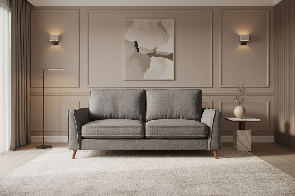 MORNAY FABRIC 2-SEATER SOFA ANTHRACITE COLOUR - MyChocolateWood