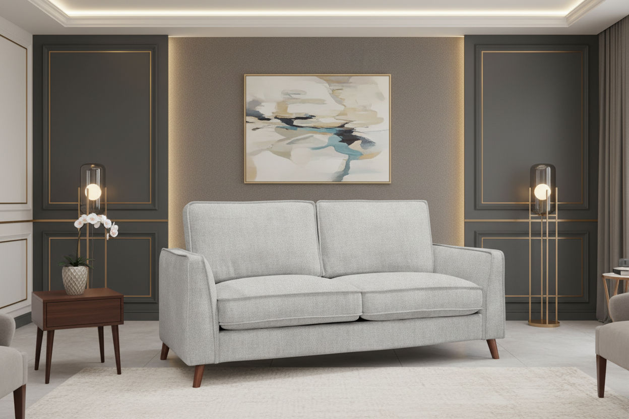 MORNAY FABRIC 2-SEATER SOFA GLACIER COLOUR - MyChocolateWood