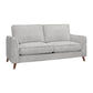 Mornay Fabric 2-Seater Sofa in Glacier - Chocolate Wood