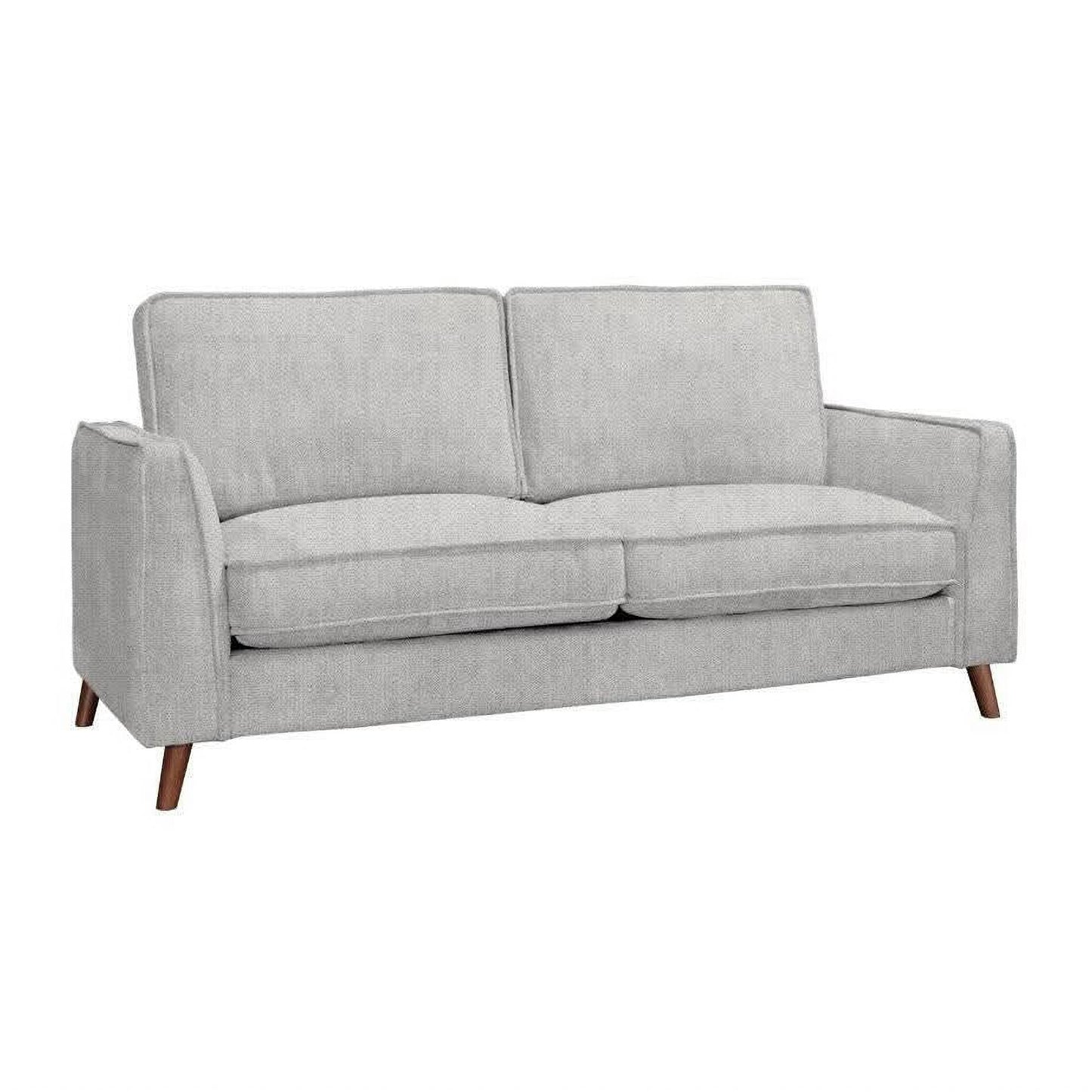 Mornay Fabric 2-Seater Sofa in Glacier - Chocolate Wood