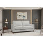 Mornay Fabric 2-Seater Sofa in Glacier - Chocolate Wood