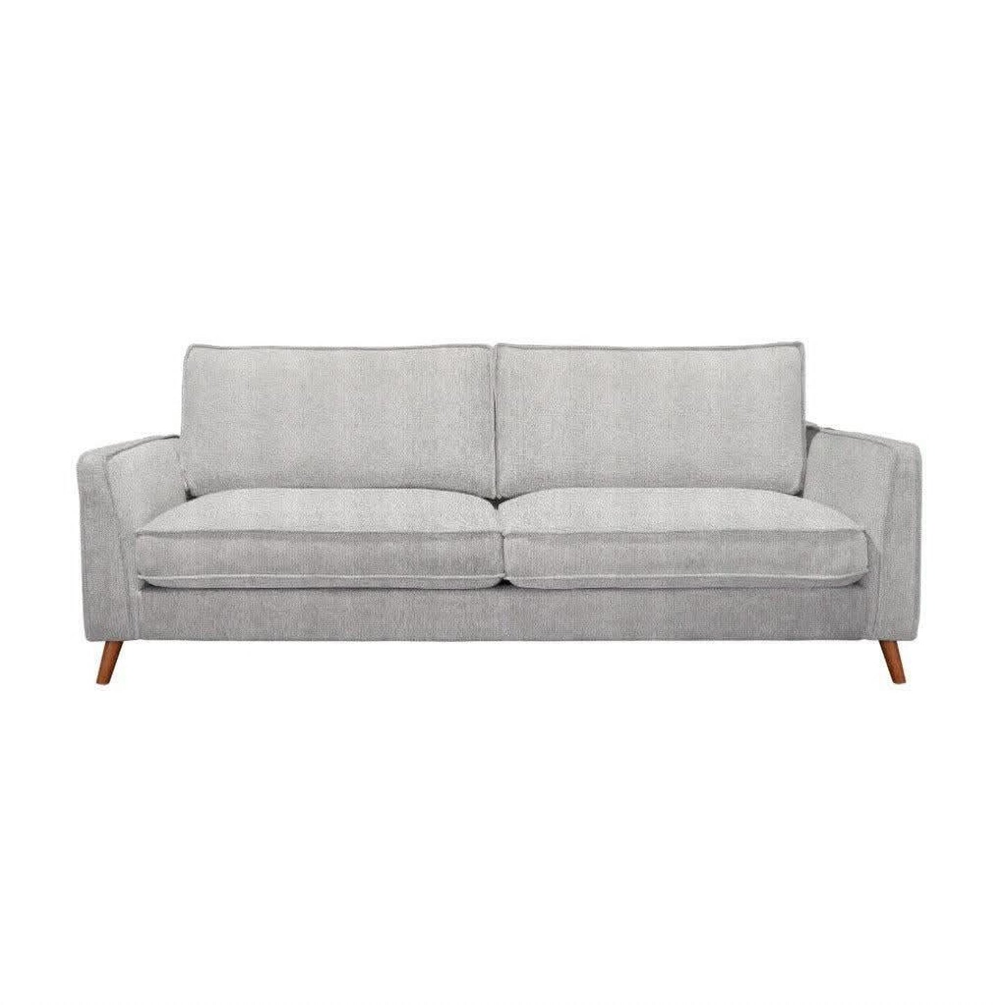 Mornay Fabric 3-Seater Sofa in Glacier - Chocolate Wood