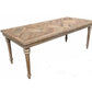 MORO RECYCLED ELM RUSTIC DINING TABLE PARQUETRY TOP 150CM - MyChocolateWood