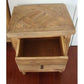 MORO RUSTIC RECYCLED ELM 2 DRAWER BEDSIDE TABLE PARQUETRY TOP 50CM - MyChocolateWood