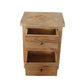 MORO RUSTIC RECYCLED ELM 2 DRAWER BEDSIDE TABLE PARQUETRY TOP 50CM - MyChocolateWood